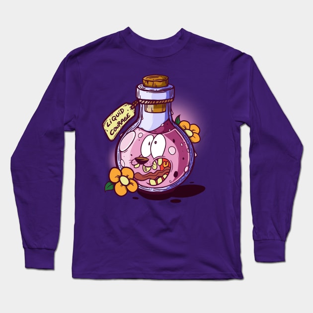 Courage The Cowardly Dog - Liquid Courage Long Sleeve T-Shirt by gseignemartin